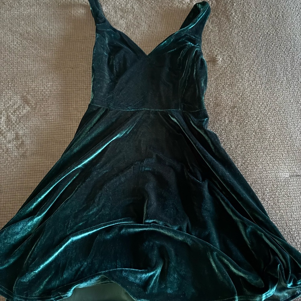 Emerald Green Velvet Dress
